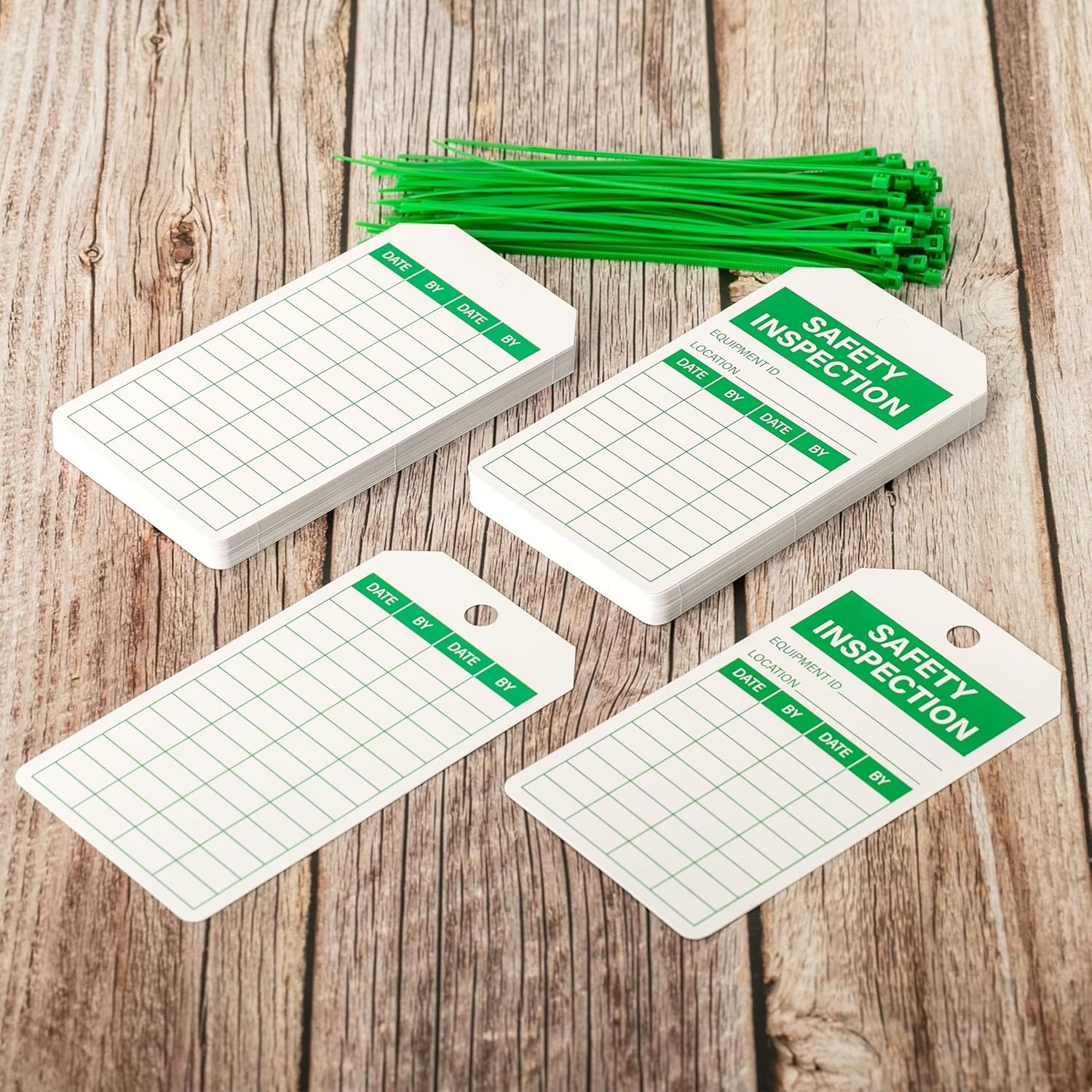 Safety Inspection Tags with Wire Ties Equipment Labels