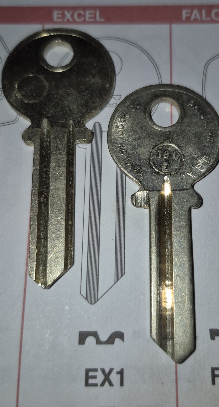 Excelsior, EXE1, 180E, Vintage Key  (1) Blank.