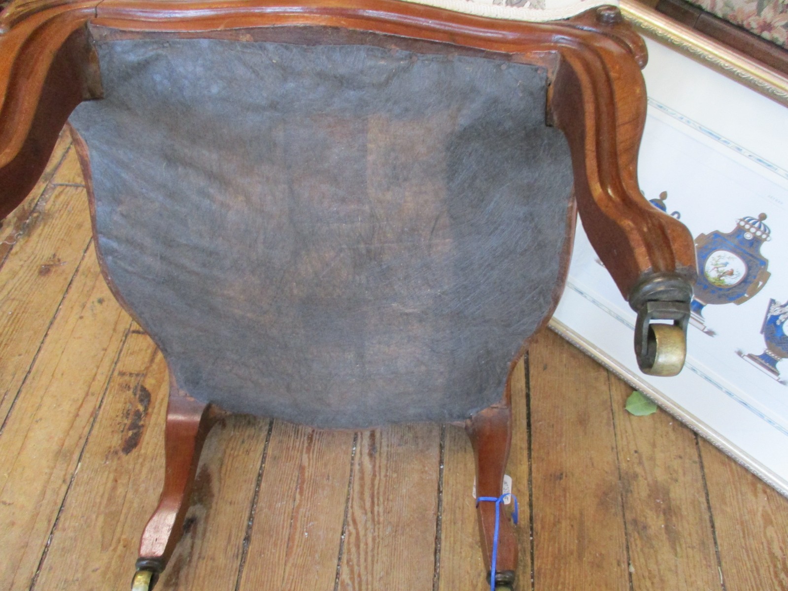 Antique French Style Walnut Framed Foot Stool