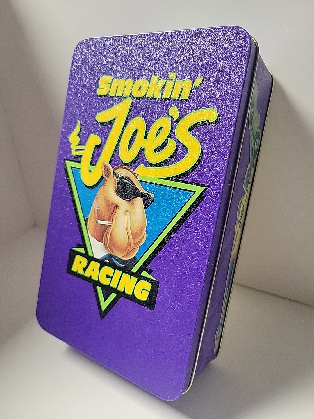 NEW Vintage Smokin' Joe Racing Tin Box with 50 Books Safety Matches