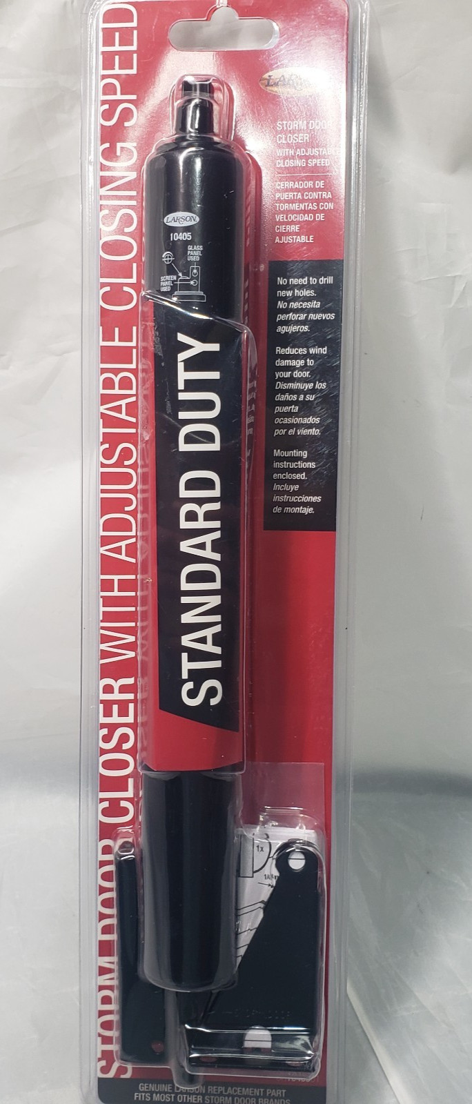 Larson Standard Duty Black Aluminum Pneumatic Storm Door Closer