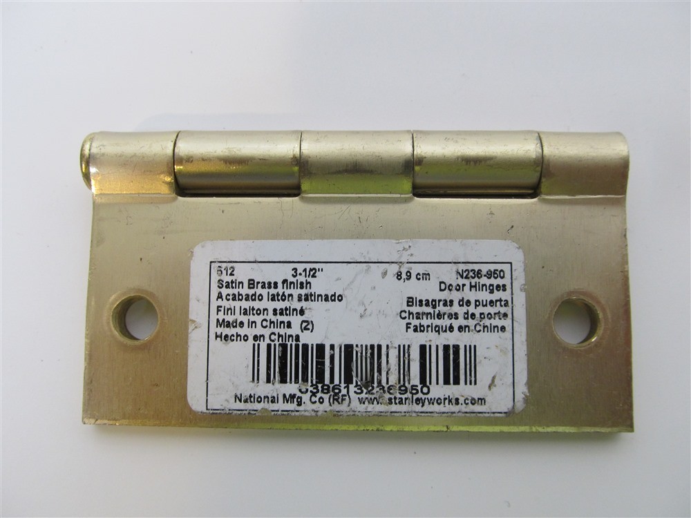 National, N236-950, Door Hinge 3-1/2" Satin Brass finish