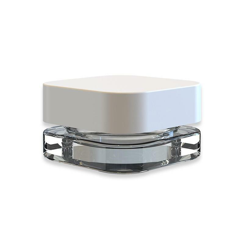 5mL Thick Glass Cube Storage Jars Containers (2 Pack)