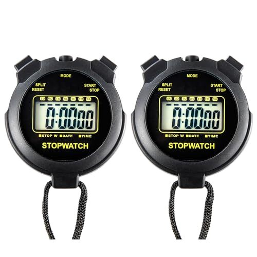2 Pack Digital Sport Stopwatch Timer for Coaches Swimming Running Fitness