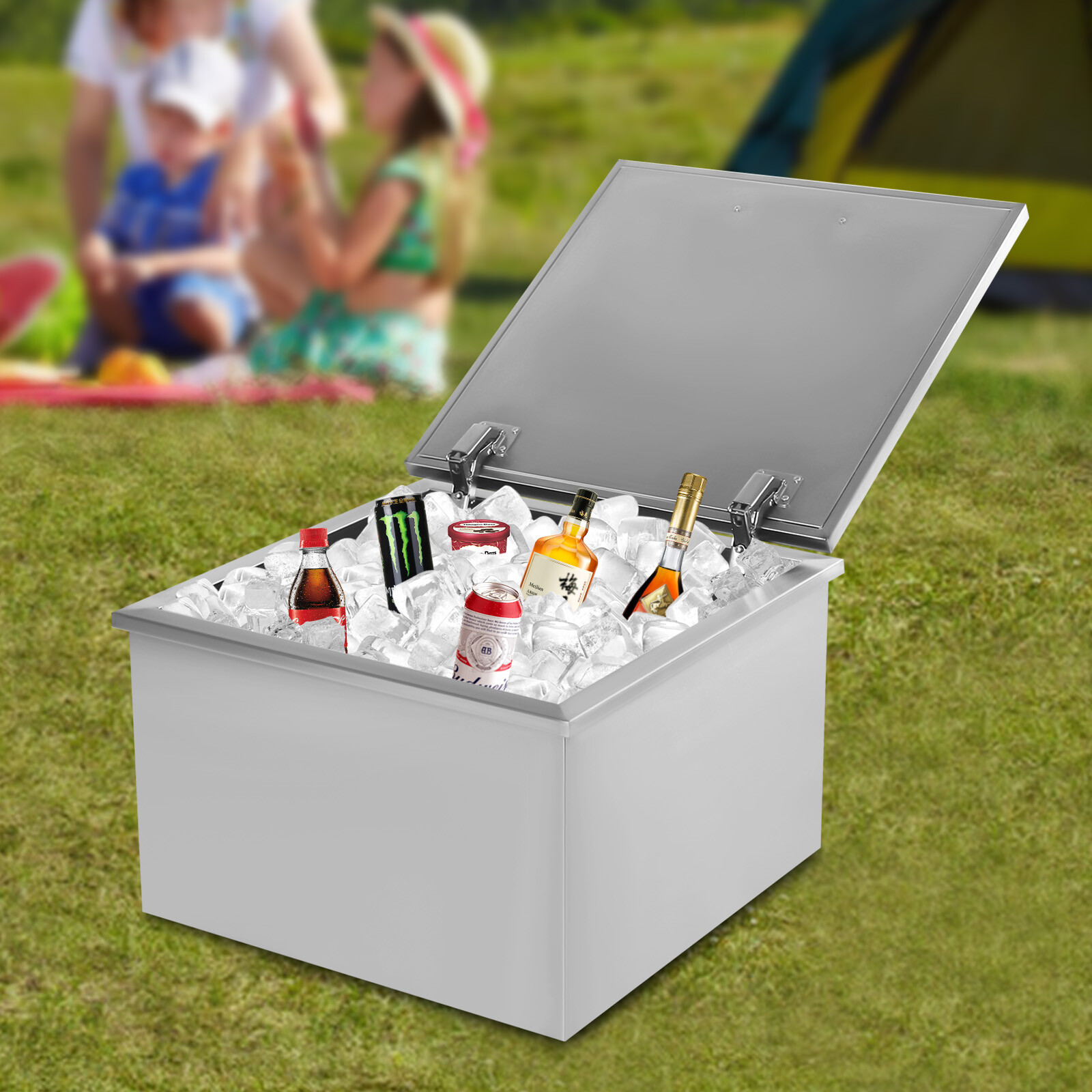 20"L x 20"W x 13"H BBQ Island Drop In Ice Chest Stainless Steel Wine Cooler Bin
