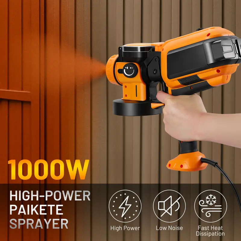Complete 1000W Electric Paint Sprayer Kit 1500ML Cup Adjustable Flow & Easy Clea