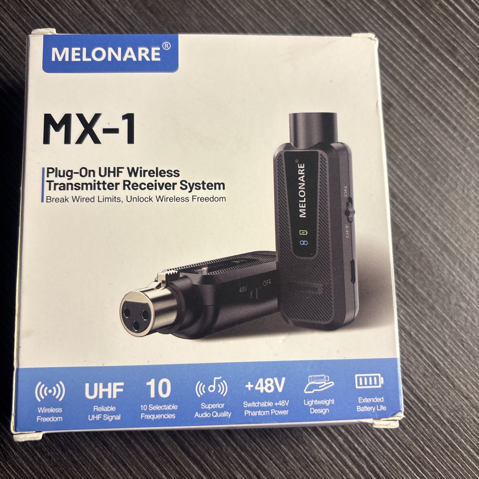 New In Box~Melonare MX-1 Plug-On Wirelss Transmitter Receiver System