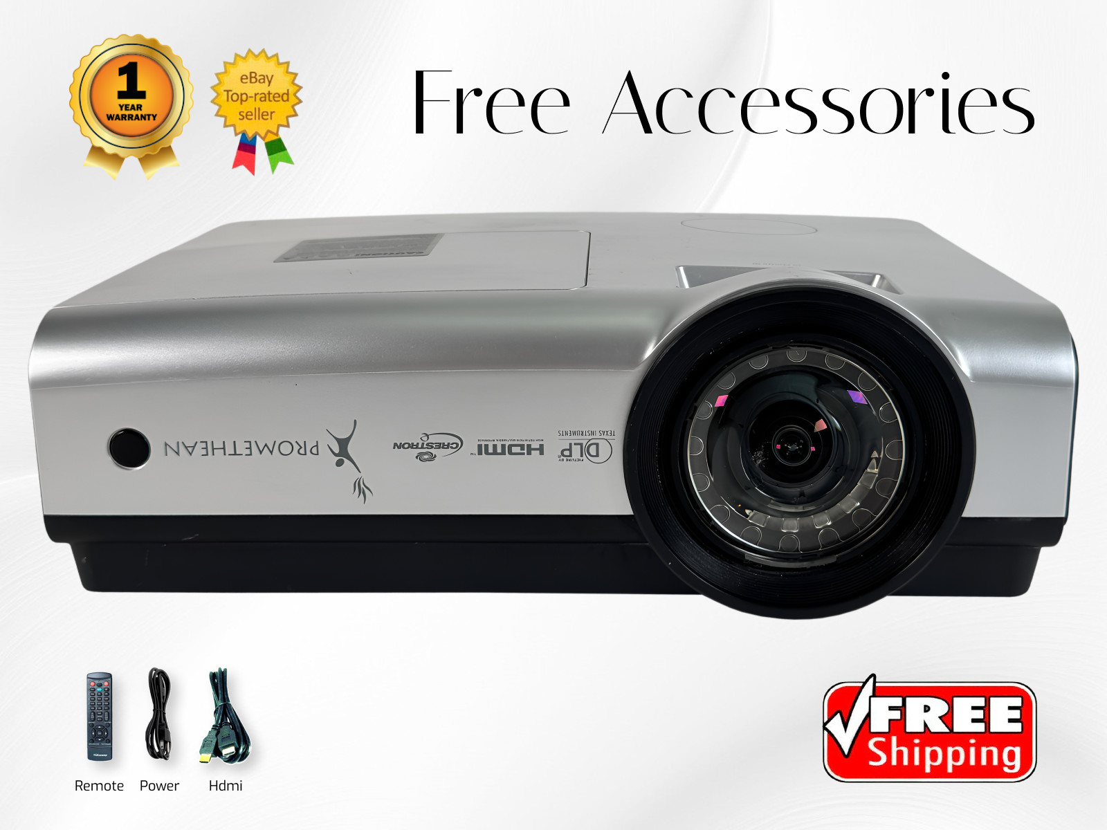 Short Throw DLP Projector Long Life Lamp up to 6,000 Hours 2500 ANSI 3D w/Bundle