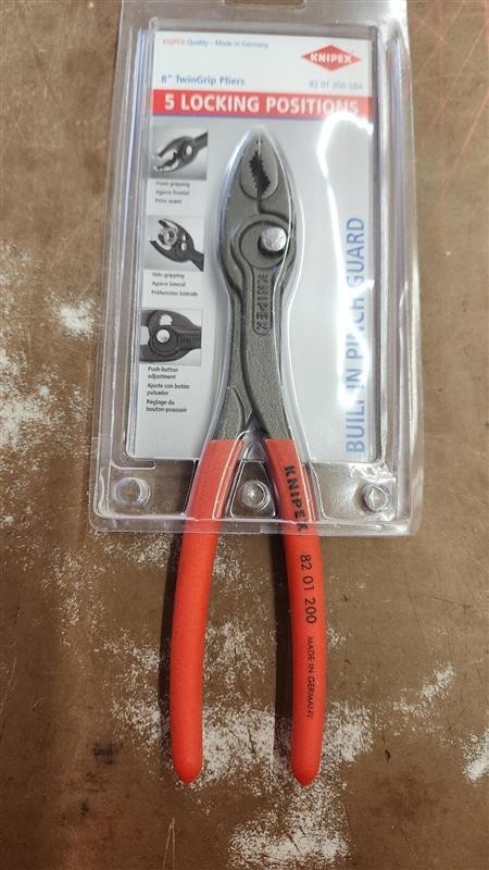 Knipex 82 01 200 8" Twin Grip Adjustable Twingrip Slip Joint Pliers 8-Inch NIP