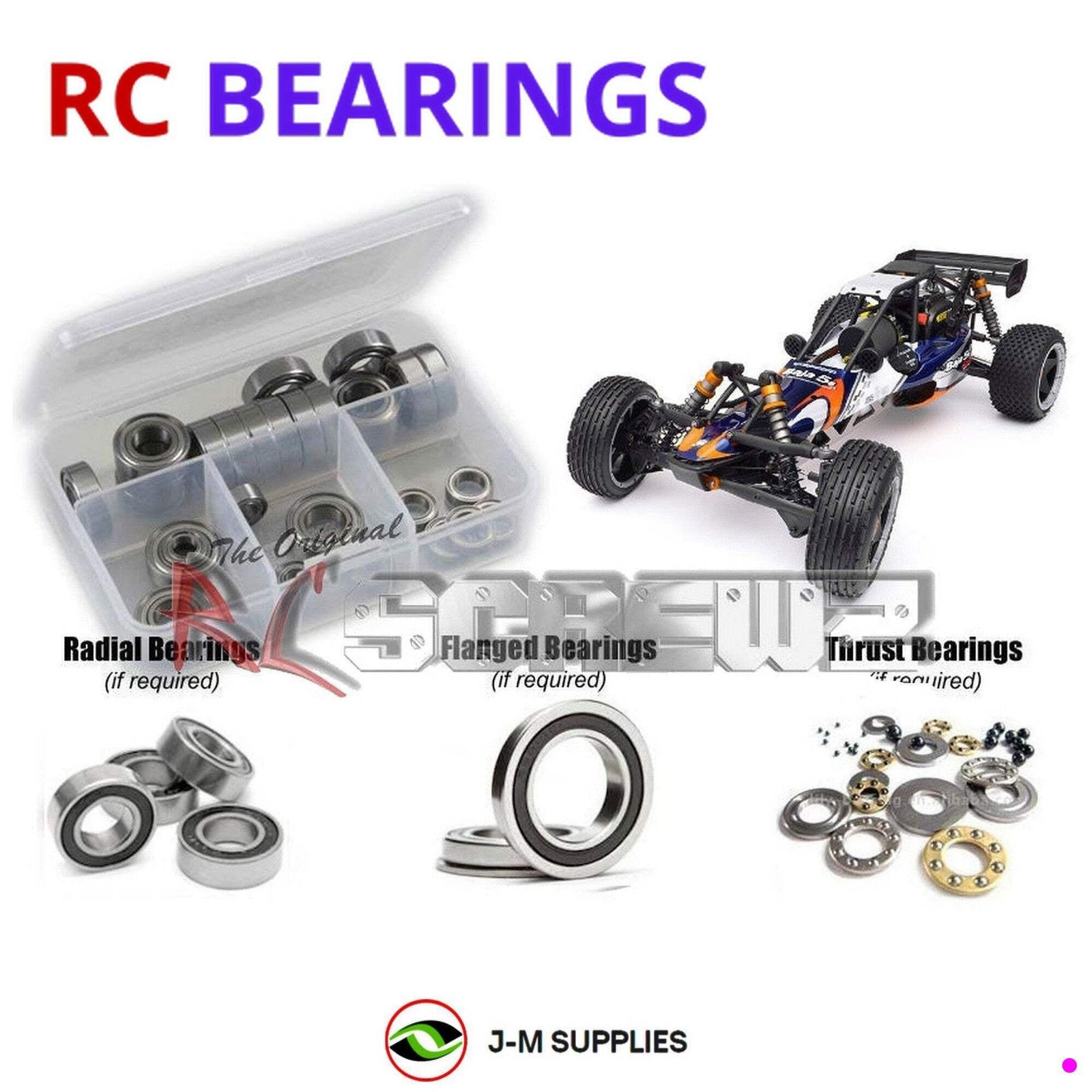 RCScrewZ Rubber Shielded Bearings hpi043r for HPI Baja 5B SS 1/5 (#10610) | SET