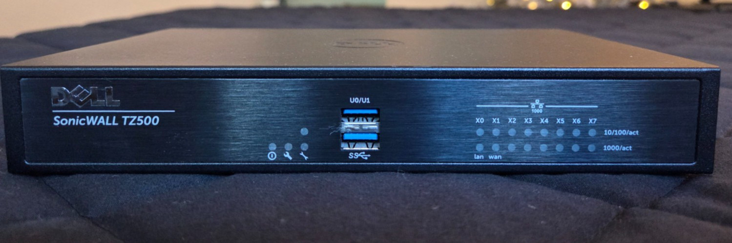 SonicWall TZ500 APL29-0B7 6x 1GbE RJ-45 Firewall -TRANSFER READY - PRE-OWNED