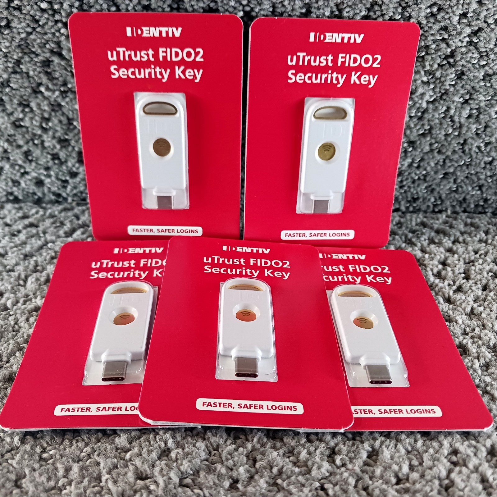 LOT 5 IDENTIV uTrust FIDO2 Security Key - Faster Safer Logins P/N 905602-6 _ NEW