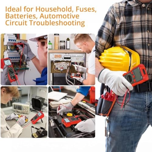 6000 Counts True RMS Digital Multimeter,Auto Range 6000Counts(AC/DC 600V) Red
