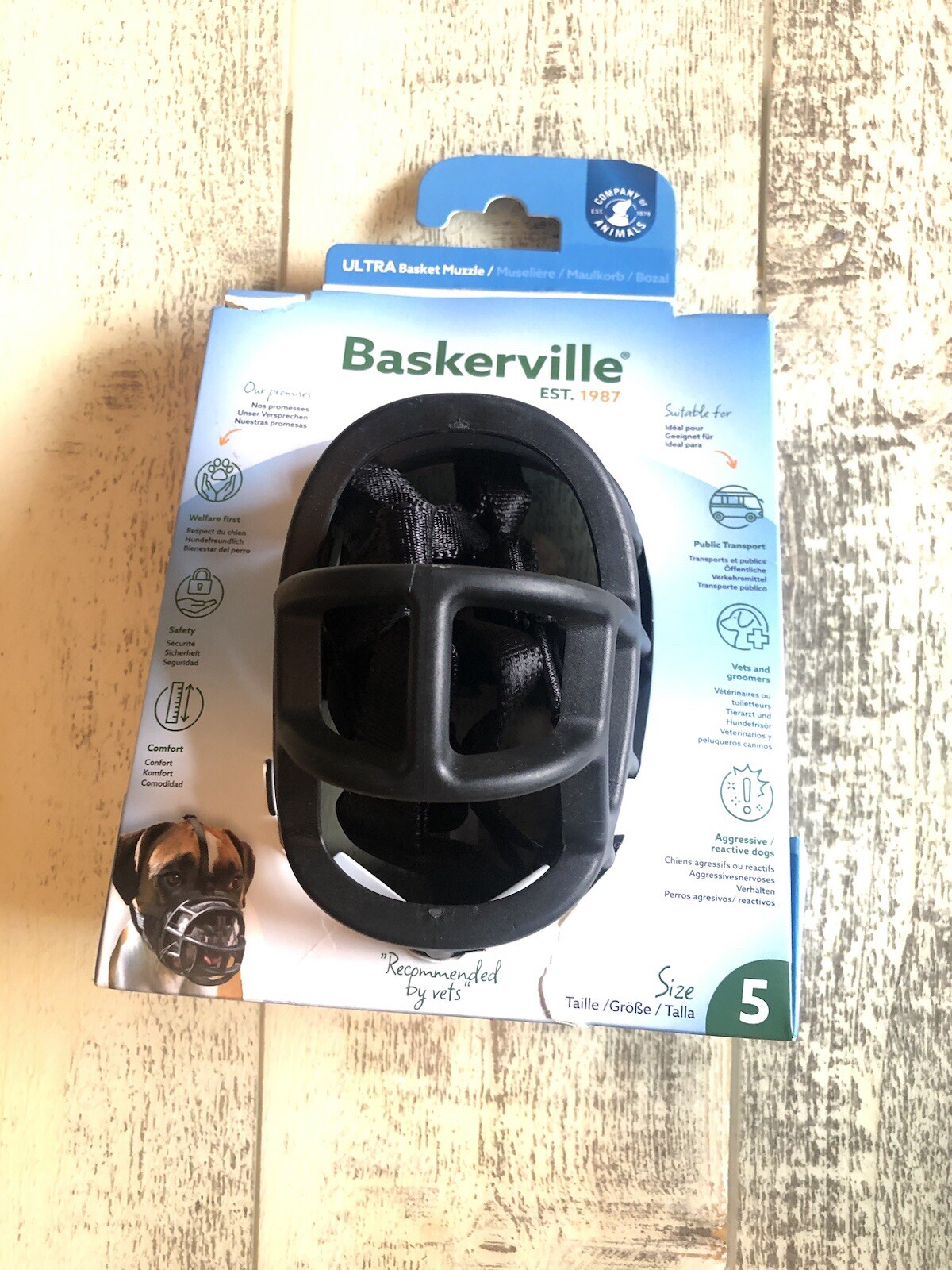 Baskerville Ultra Muzzle for Dogs, Size 5 - Black