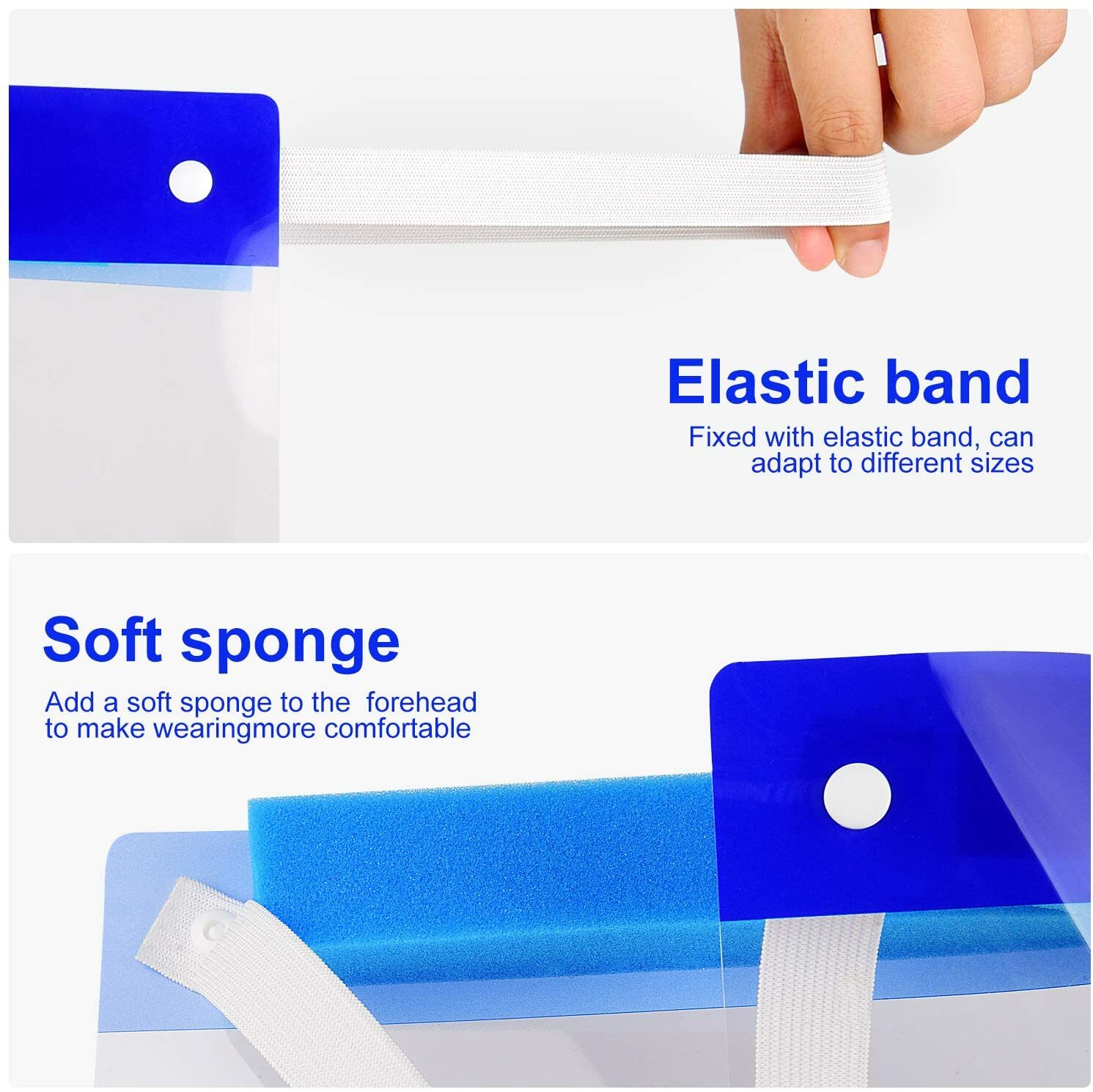 5 Pack Face Shield Reusable Washable Safety Protection Clear Anti Splash 