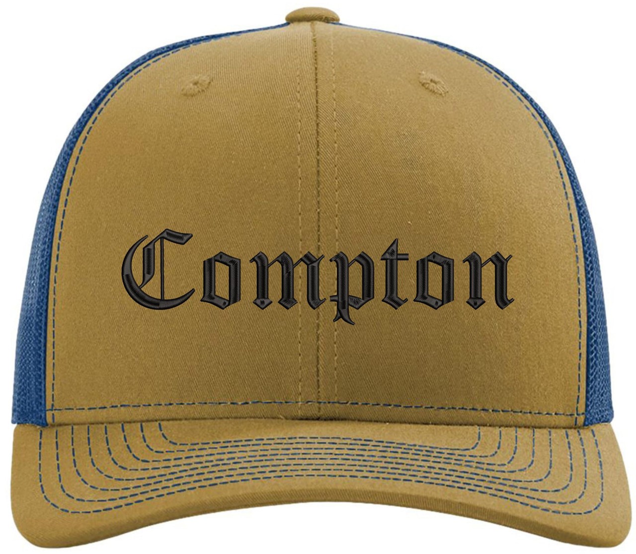 Compton Old English Embroidered Trucker Hat Classic Deluxe Snapback Mesh Cap