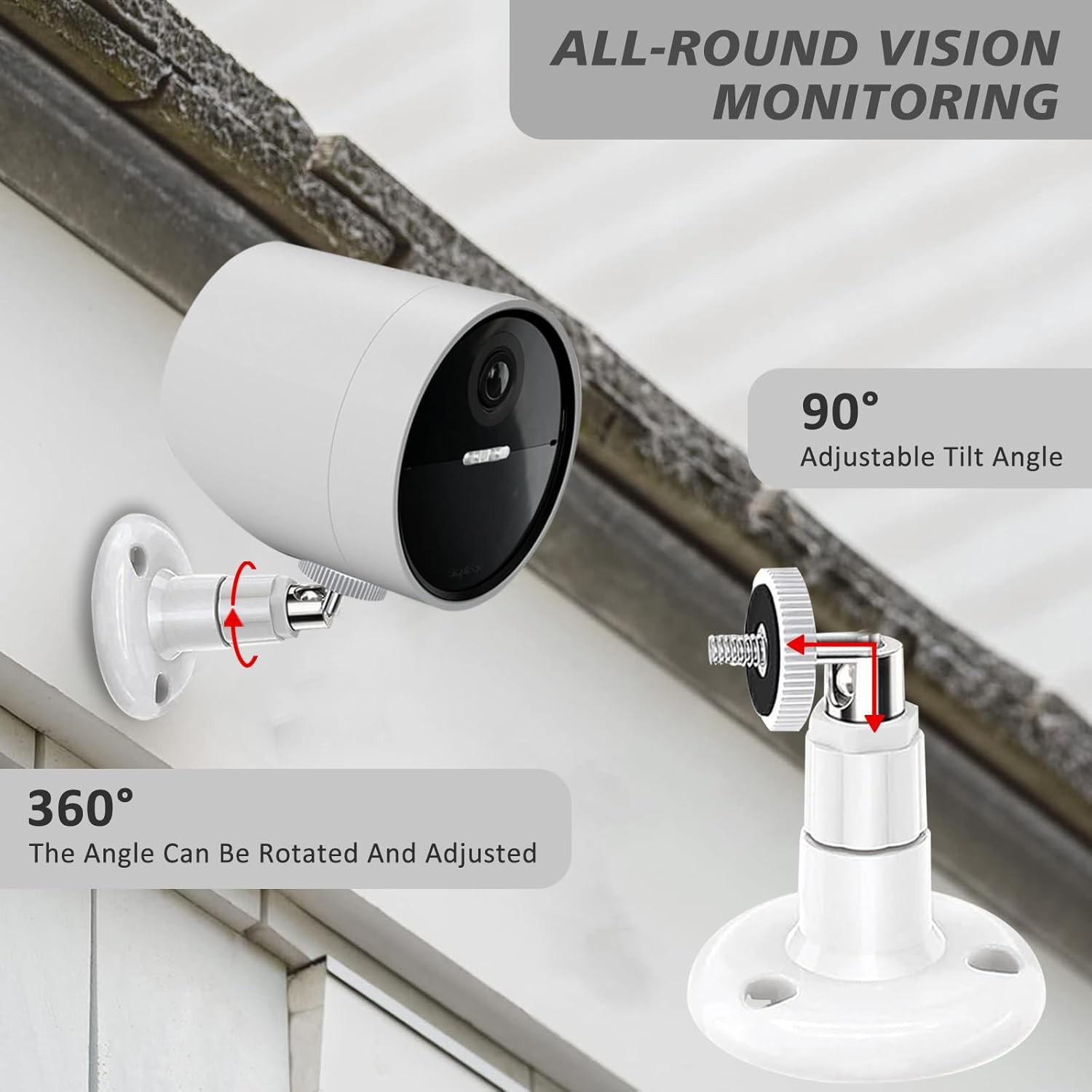 2 Pack Wall Mount Compatible with SimpliSafe Outdoor Security Camera, 360° Rot