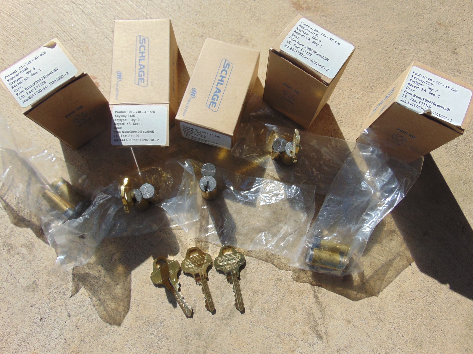 5 EVEREST SCHLAGE PRIM C135 XP 626 IC CORE LOCK WITH 5 KEY LOCKSMITH
