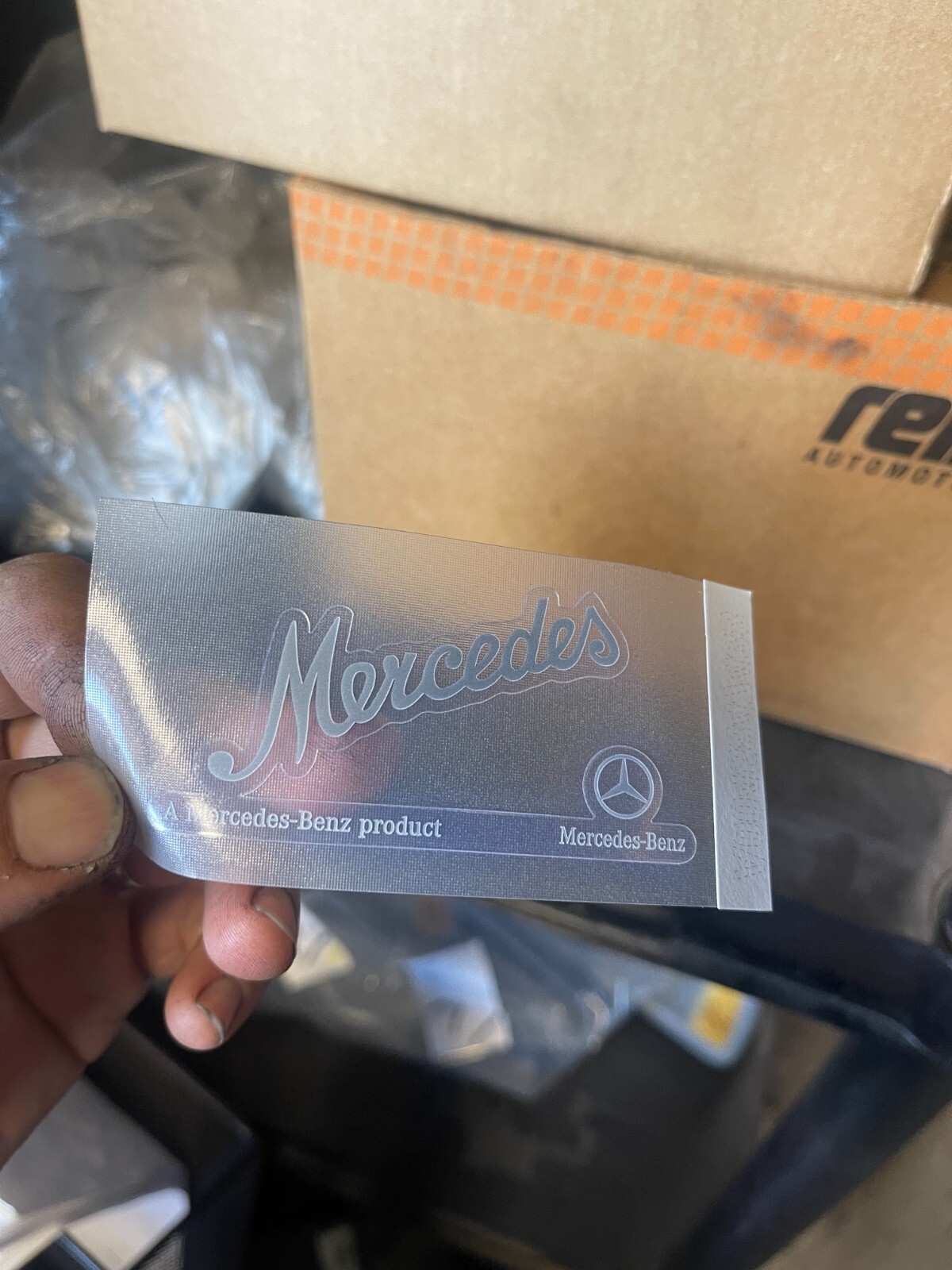 Genuine Mercedes-Benz "Mercedes Benz" Vintage Window Glass Sticker Label Decal