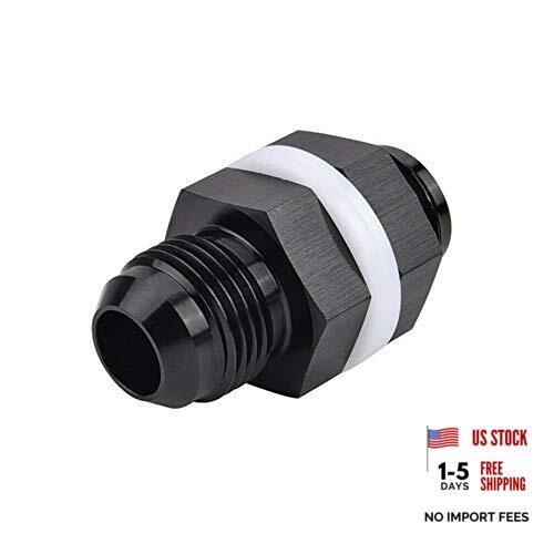 6AN To 6AN Straight Black Male Flare Straight Fuel Cell Bulkhead Adapter -6AN