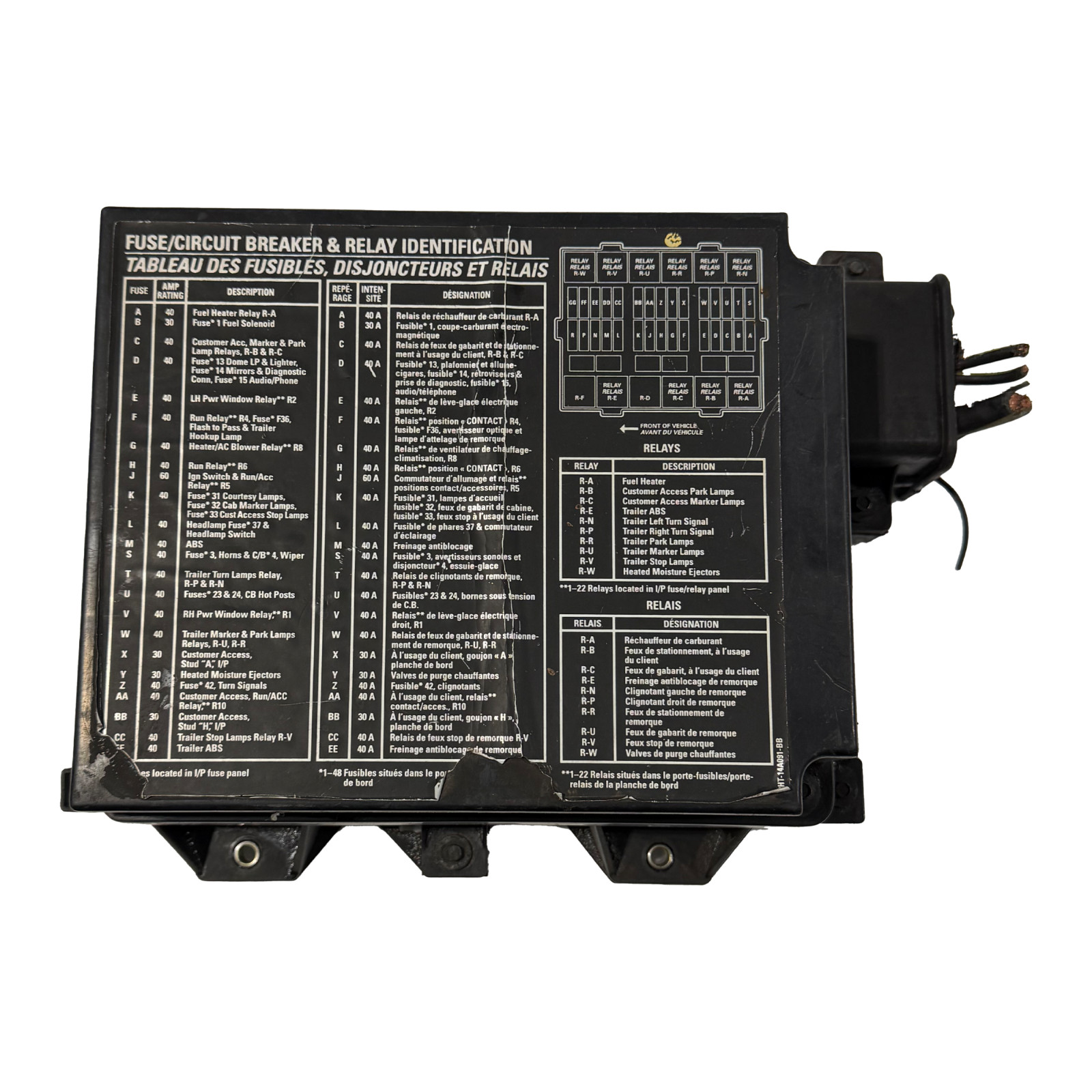 1999 2000 Ford Sterling A9522 Fuse Box Relay Panel Assembly OEM F8HT-14A091-BB