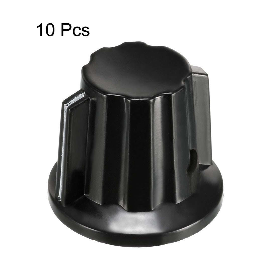 10Pack 6mm Insert Shaft 20x24.5mm Plastic Potentiometer Rotary Knob Black