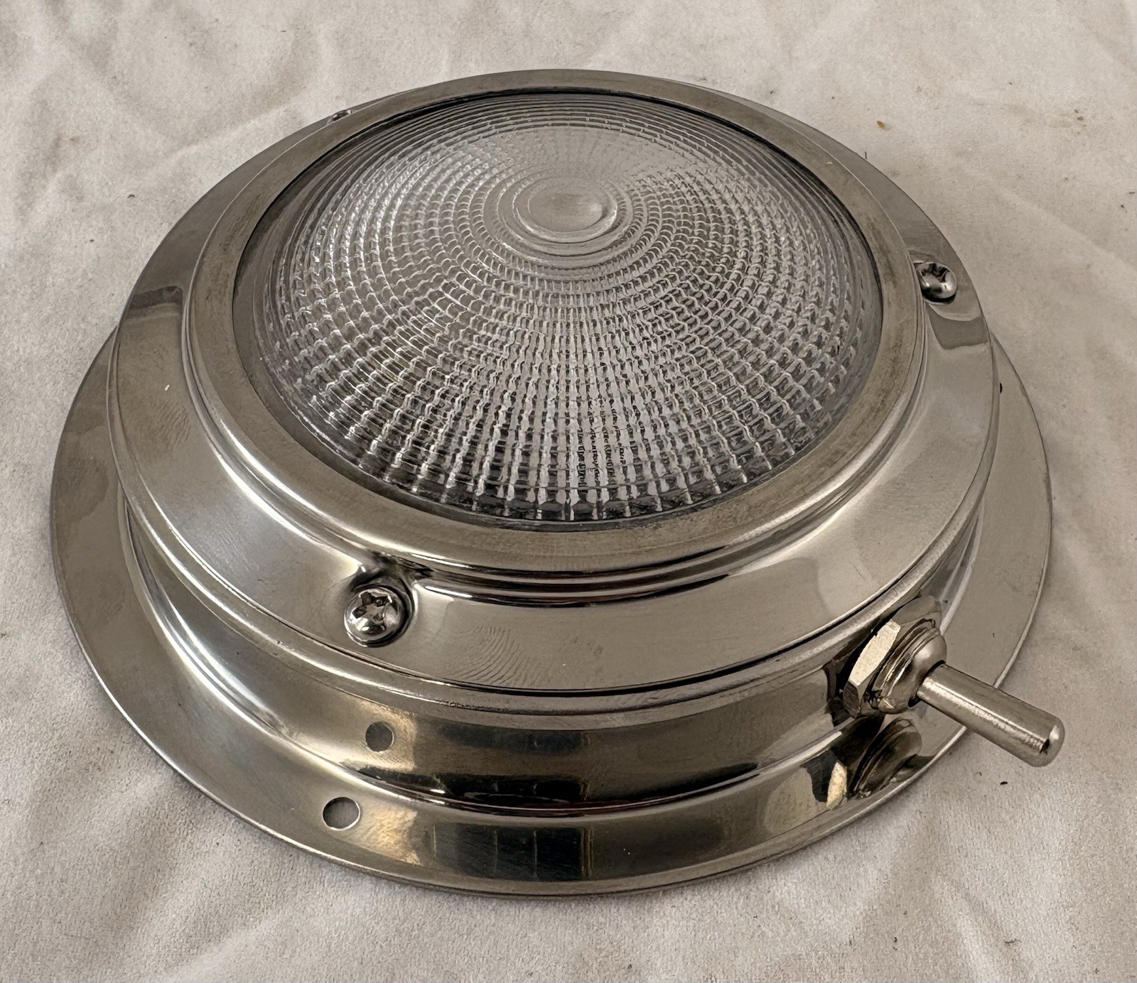 MARINE BOAT RV Camper 4 1/2" DOME LIGHT STAINLESS STEEL WITH TOGGLE SWITCH 12v