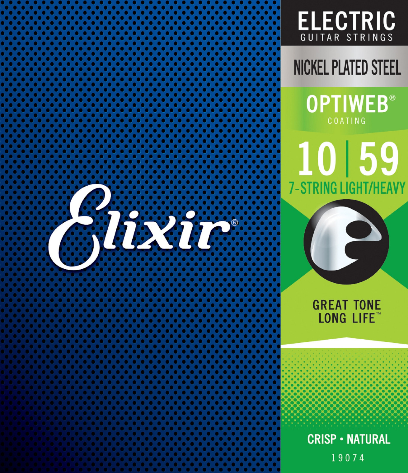 Elixir® 19074 7-String Electric Guitar Strings with OPTIWEB® Coating, Light/Heav