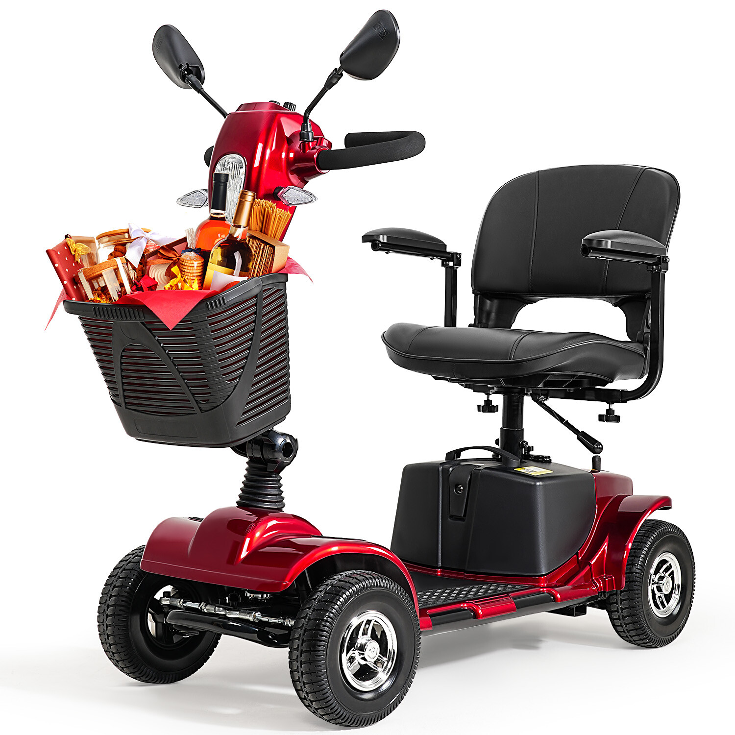 Used 4 Wheels Mobility Scooter Electric Big Space Overweight Adult Rear Mirror