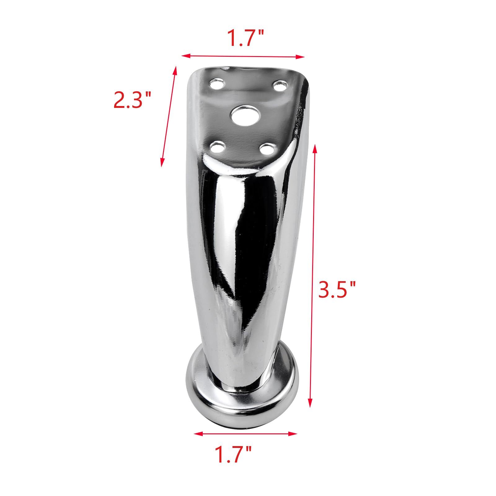 4 Pcs Furniture Legs 3.5 inch Metal Sofa Legs Silver Couch Legs Cabinet Legs