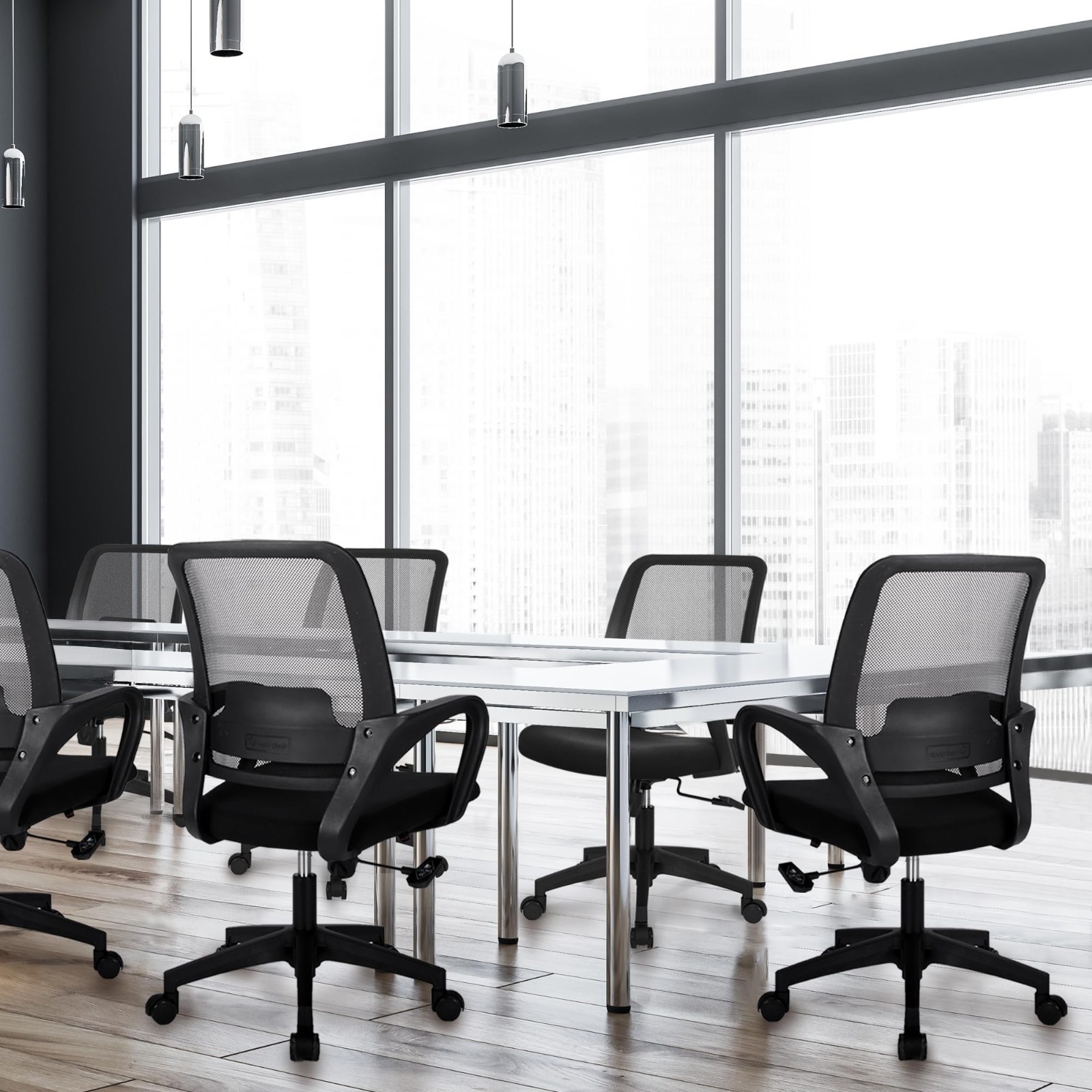 Ergonomic Mesh Office Chair with Lumbar Support, Adjustable Height, Rolling Whee