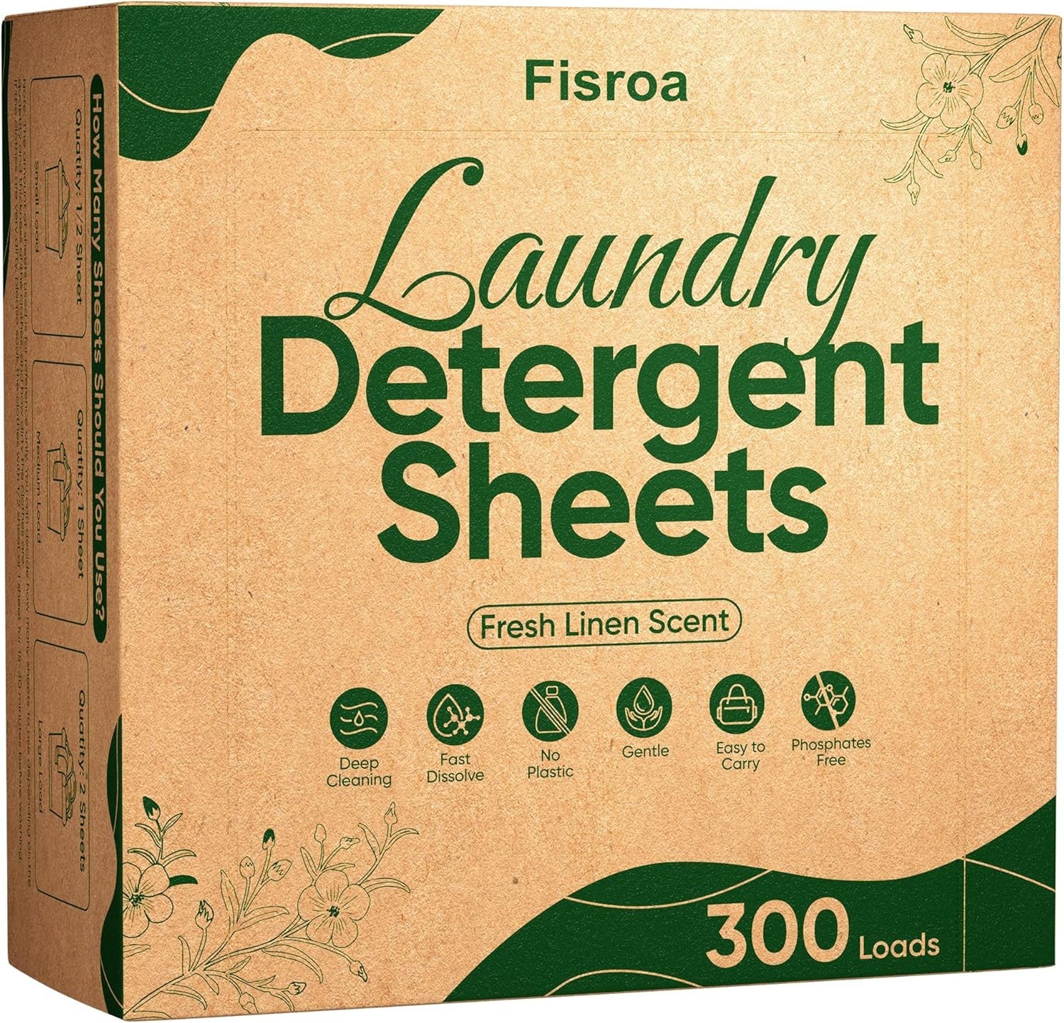 Travel Laundry Detergent Sheets  300 Loads Eco-Friendly Washing Detergent Sheets