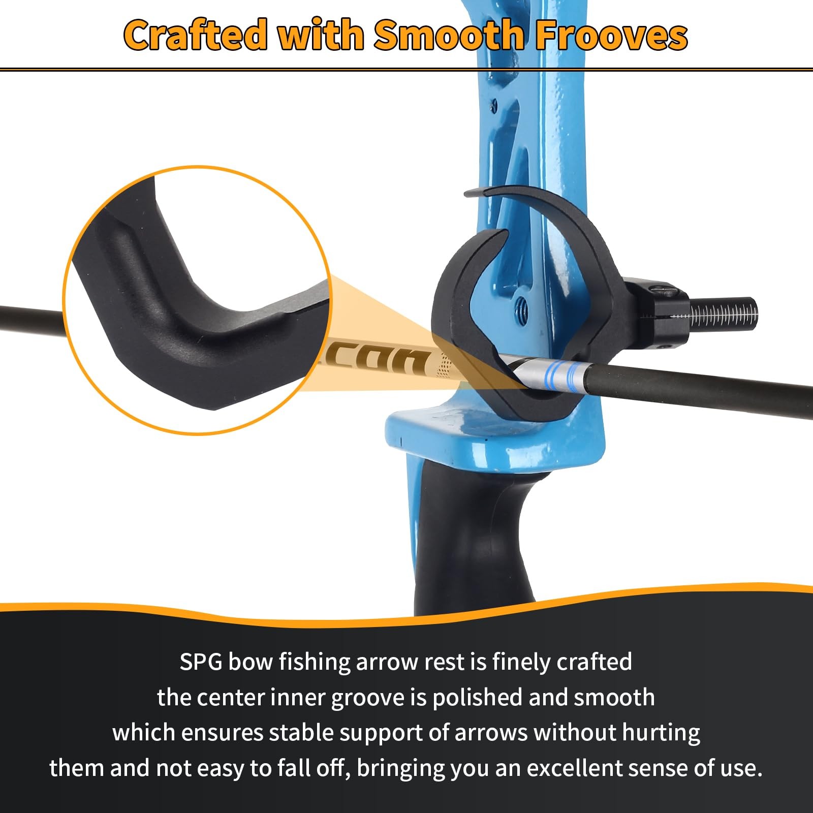 Aluminum Bowfishing Arrow Rest - Anodized and Durable - Adjustable Semi-Open ...