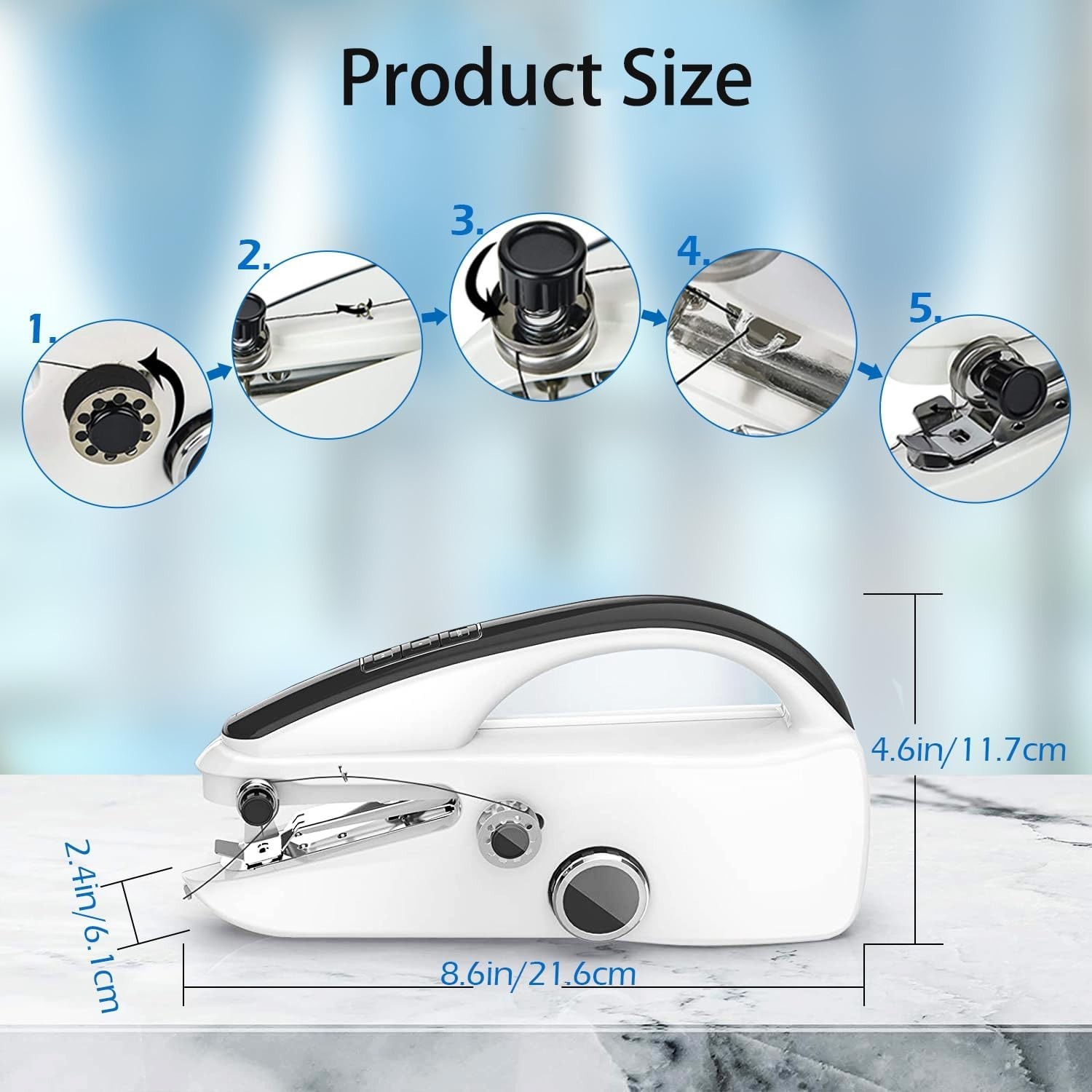 Handheld Sewing Machine 8" Mini Electric Portable Sewing Machine Portable