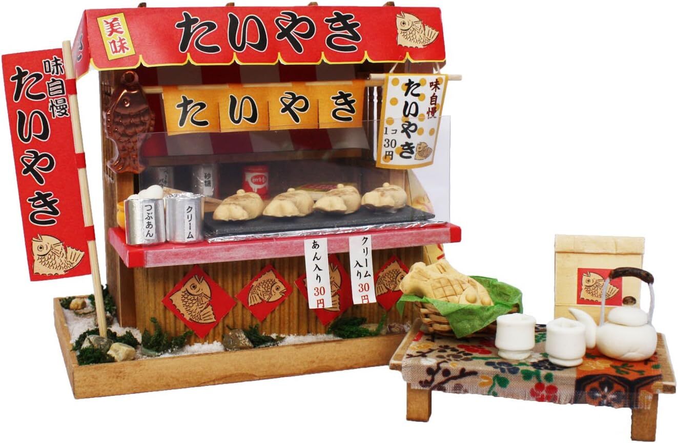 Billy Handmade Dollhouse Kit Showa Stall Kit Taiyaki Shop 8537