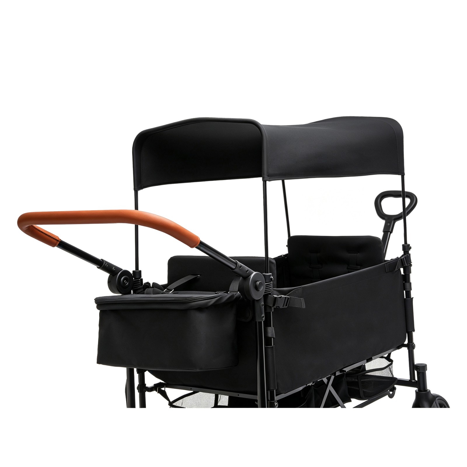 2 Kids Wagon Stroller, Adjustable Handle, 8" PU Wheels, Foldable Frame