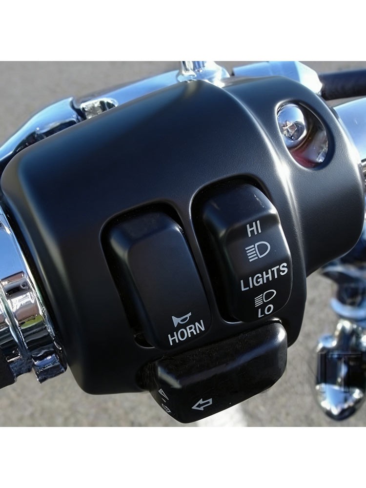 Black Switch Housing Cover w/ Button Caps For Harley Sportster XL Dyna Row Rider