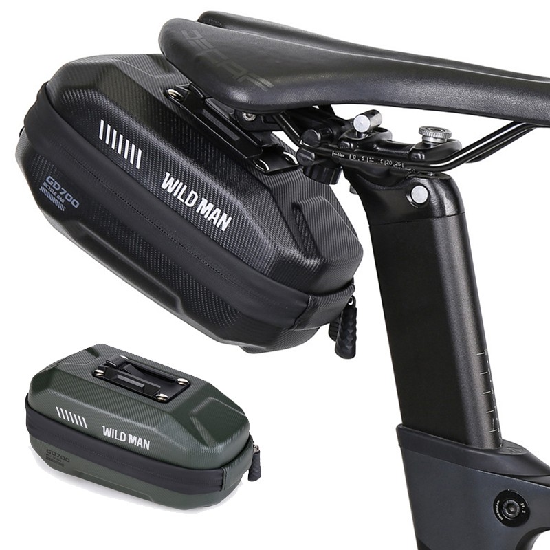 WILD MAN Mountain Road Bike Bicycle Tail Bag Hard Shell Saddle Case Rainproof