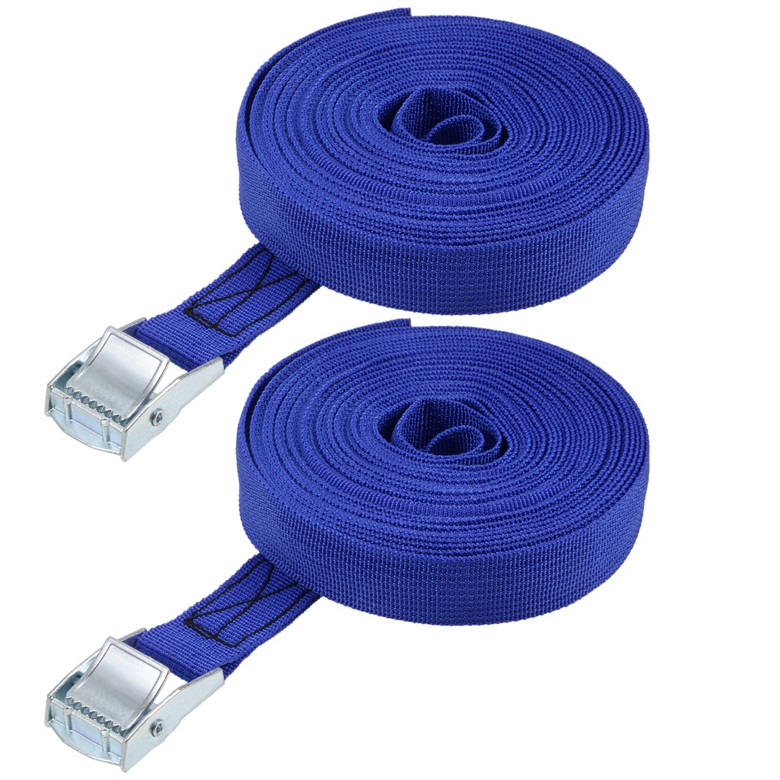8Mx25mm Lashing Strap Cargo Tie Down w Cam Buckle 250Kg Work Load, Blue, 2Pcs