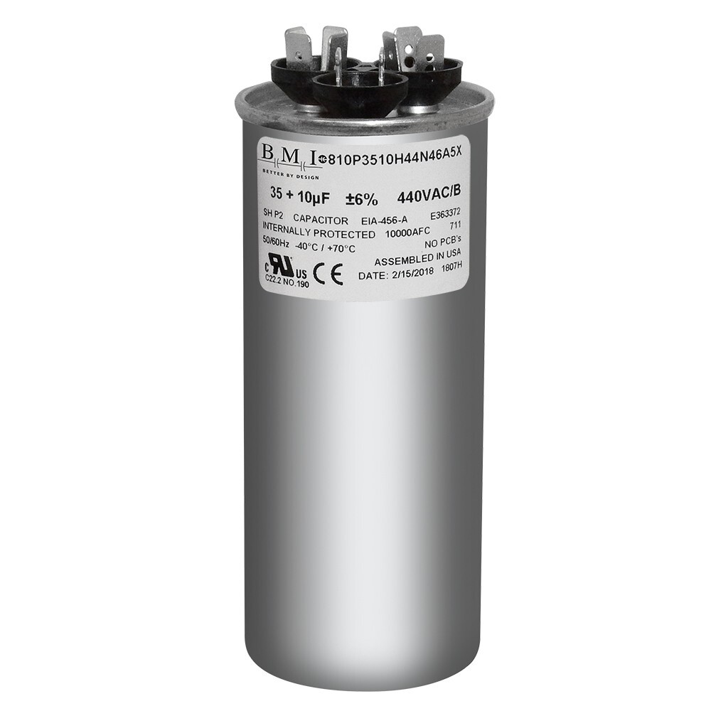 Air Conditioning HVAC Round Dual Motor CBB65D Run Capacitor 35 + 10 MFD 370 440V
