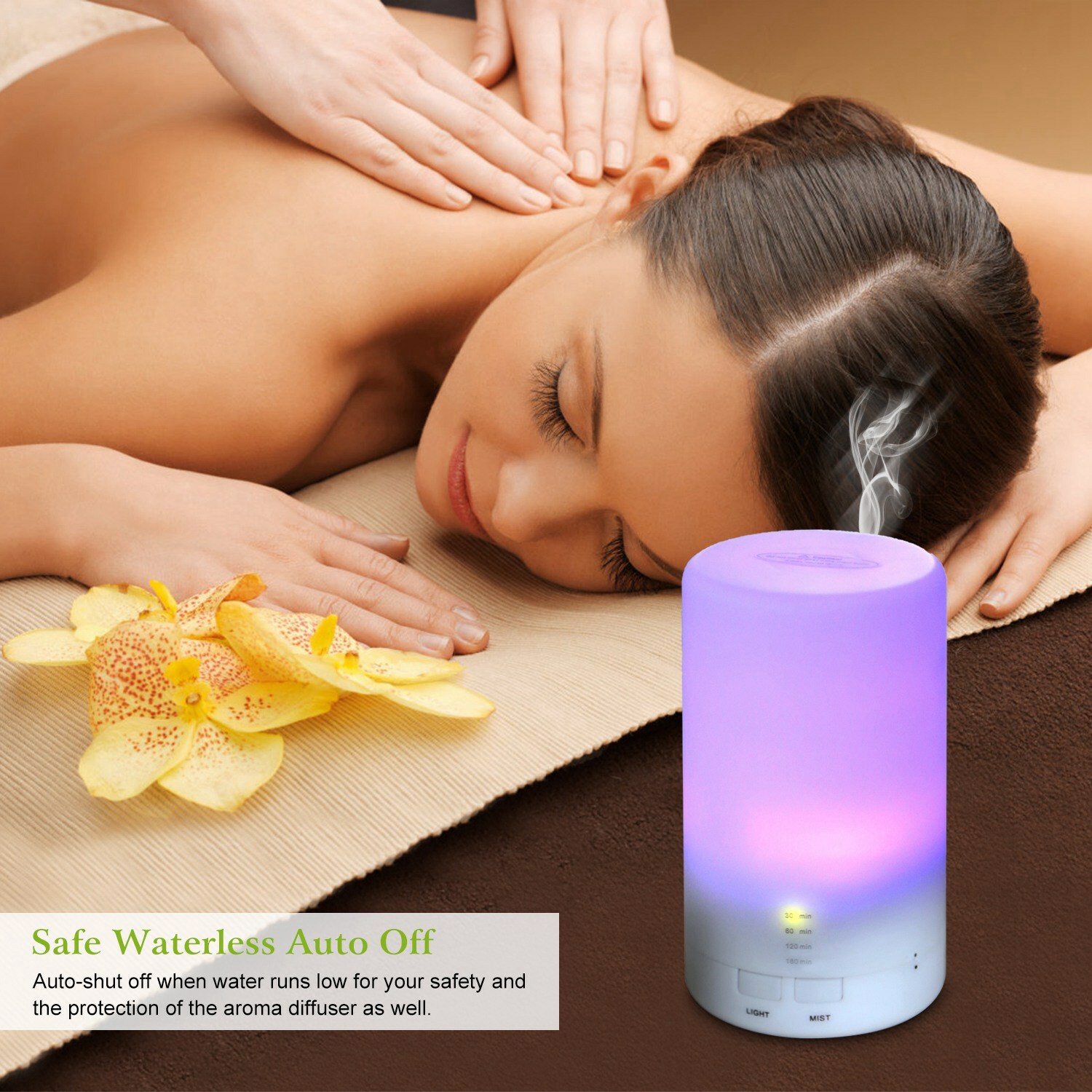 2Pack Mini Ultrasonic Cool Mist Humidifier Essential Diffuser w/ 7 Color 4 Timer