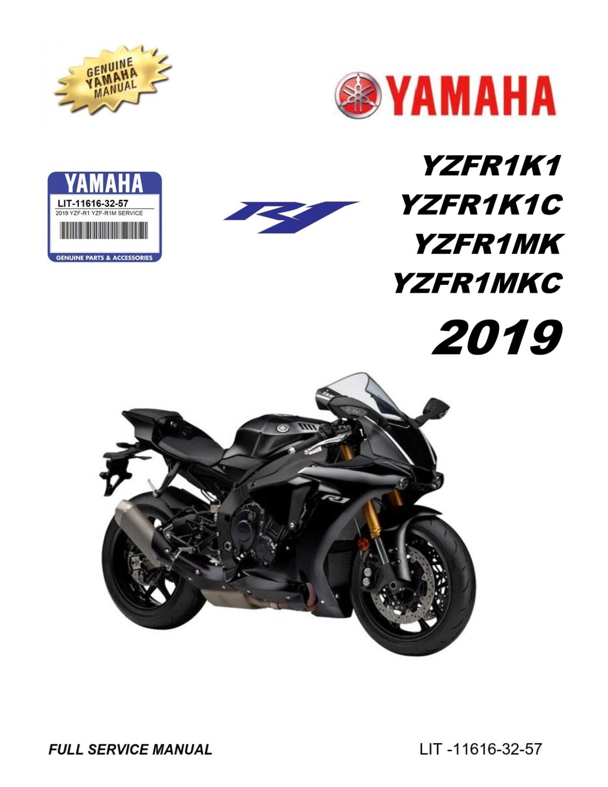 2019 Yamaha YZF-R1 YZFR1 Factory Mechanic Shop Service Repair Manual CD Only