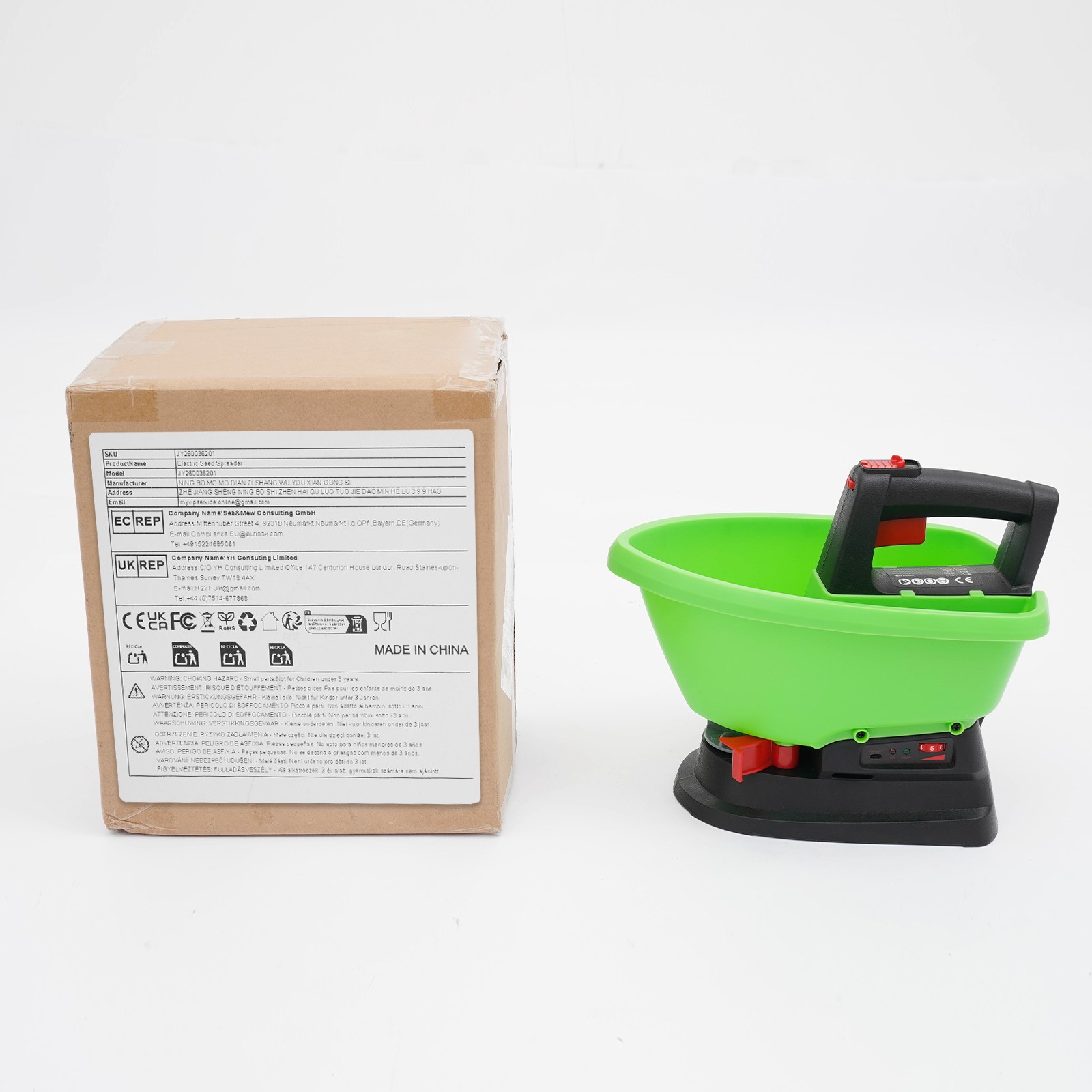 Handheld Power Spreader, Electric Seed Spreader, Electric Fertilizer Spreader
