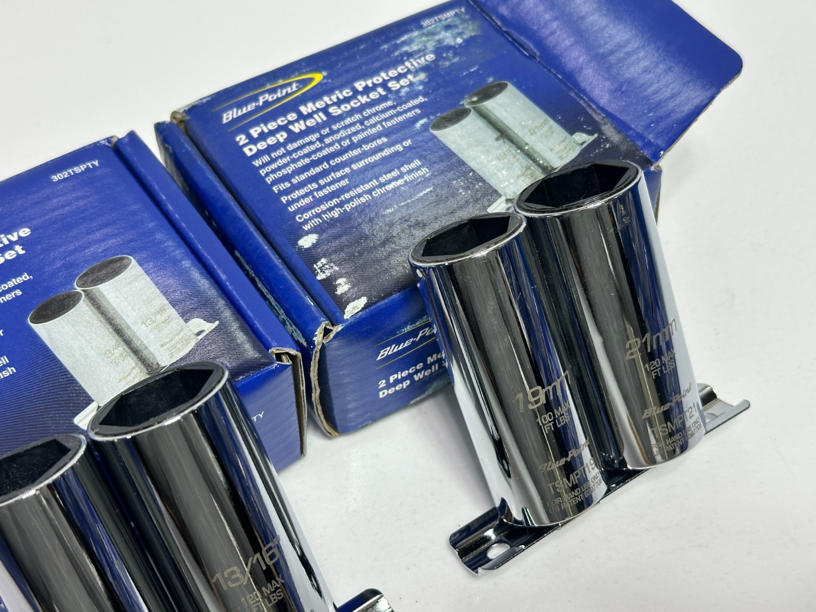 NEW Blue Point PROTECTIVE Thin Wall Metric & SAE Socket Set, 19-21mm & 3/4-13/16