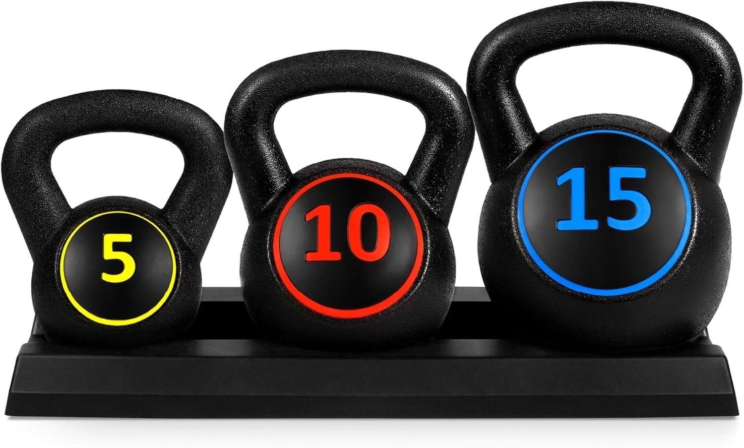 Versatile Exercise Kettlebell Set (5-15lb) with Storage Rack for Optimal Fitness