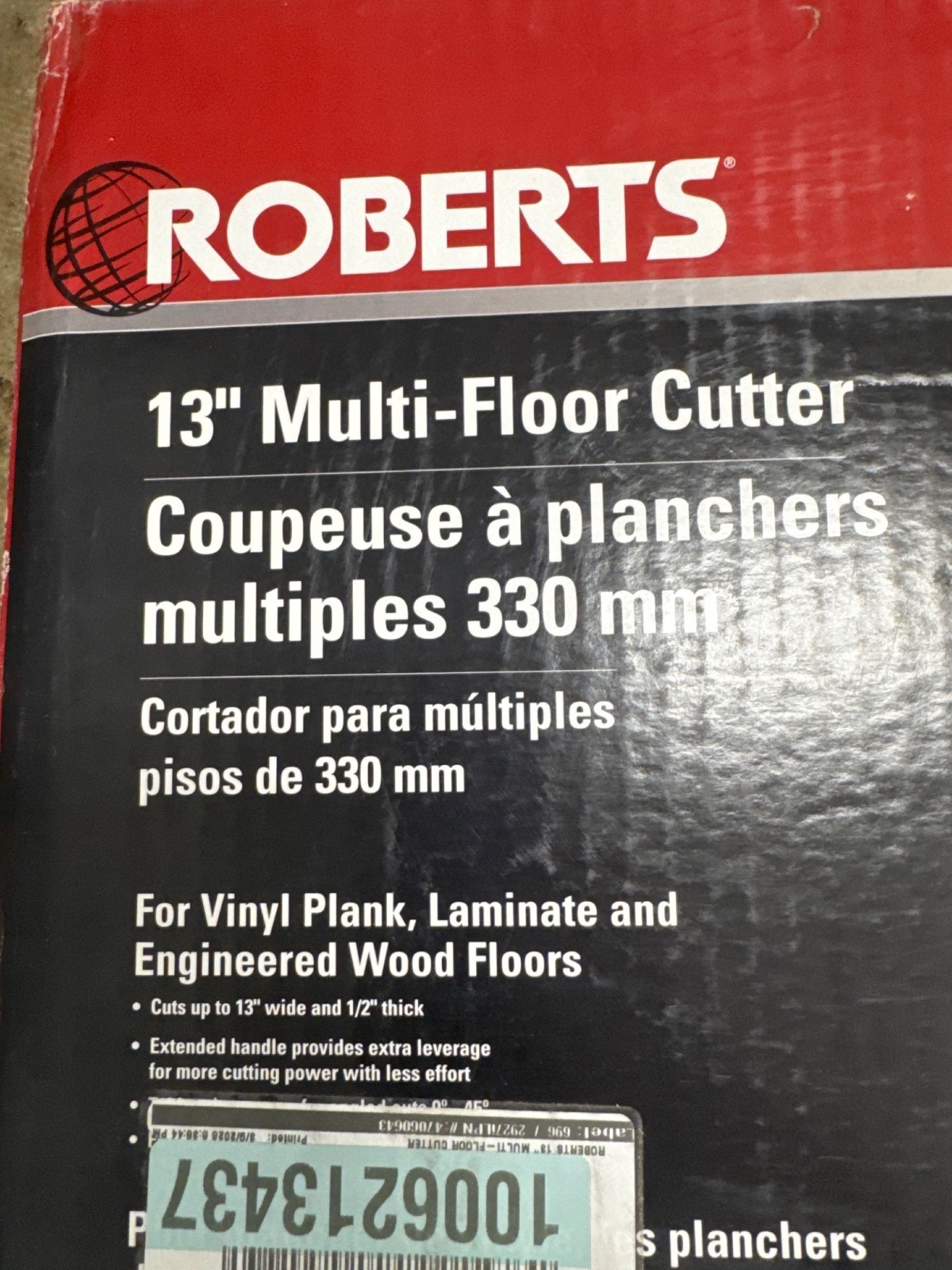 ROBERTS 10-63 13 Flooring Cutter - New, Open Box