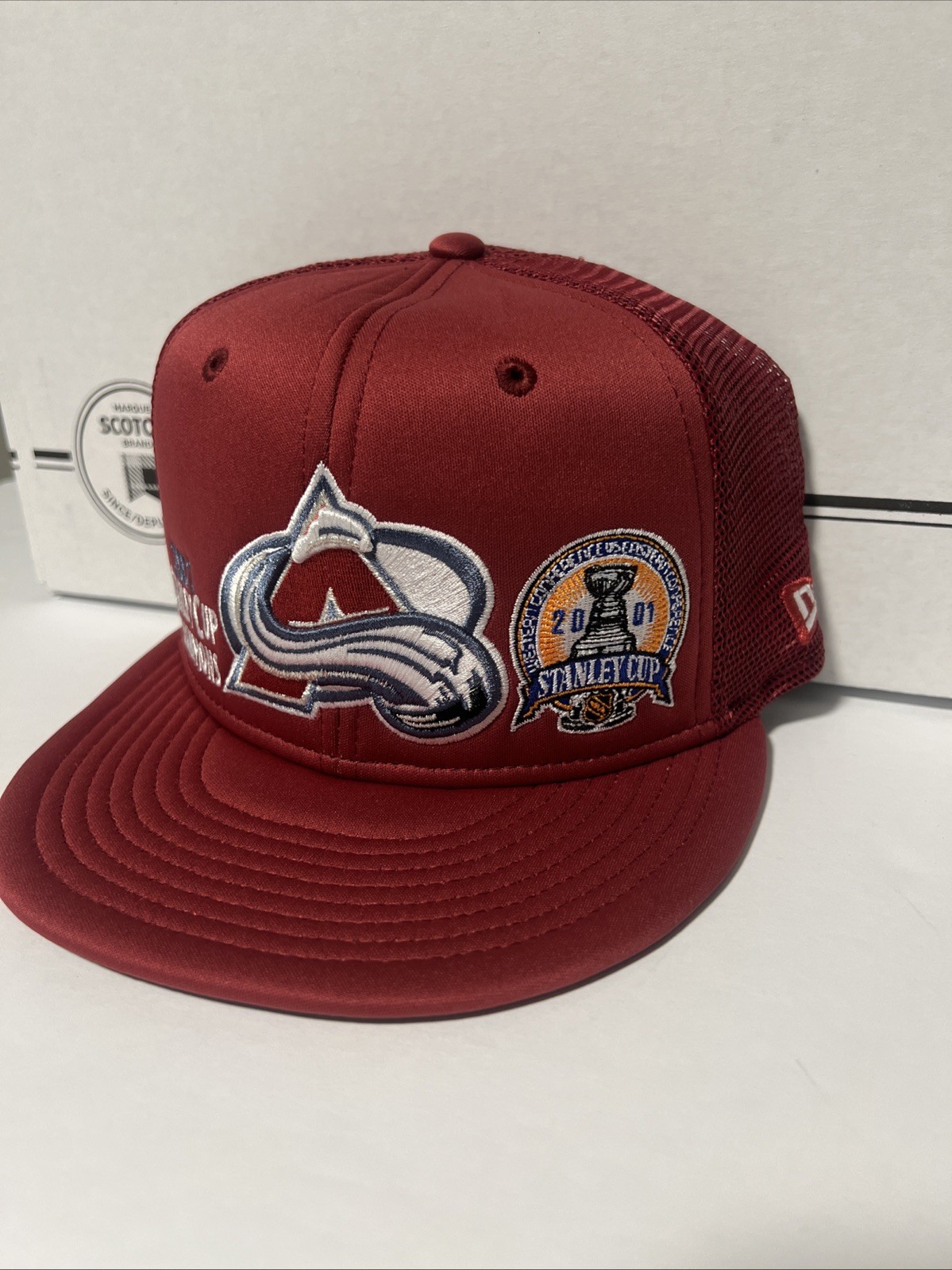 New Era 9Fifty Colorado Avalanche Trucker Snapback 2001 Stanley Cup Mesh Hat Cap
