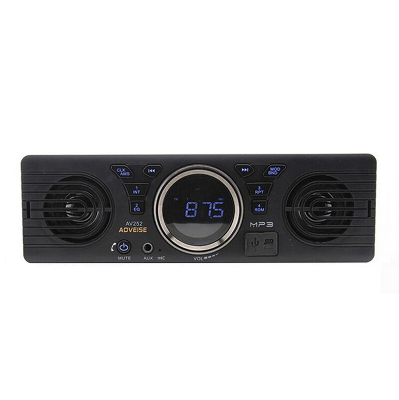 Single 1Din Car Stereo 12V Audio Radio Built-in Speakers Bluetooth FM MP3 player