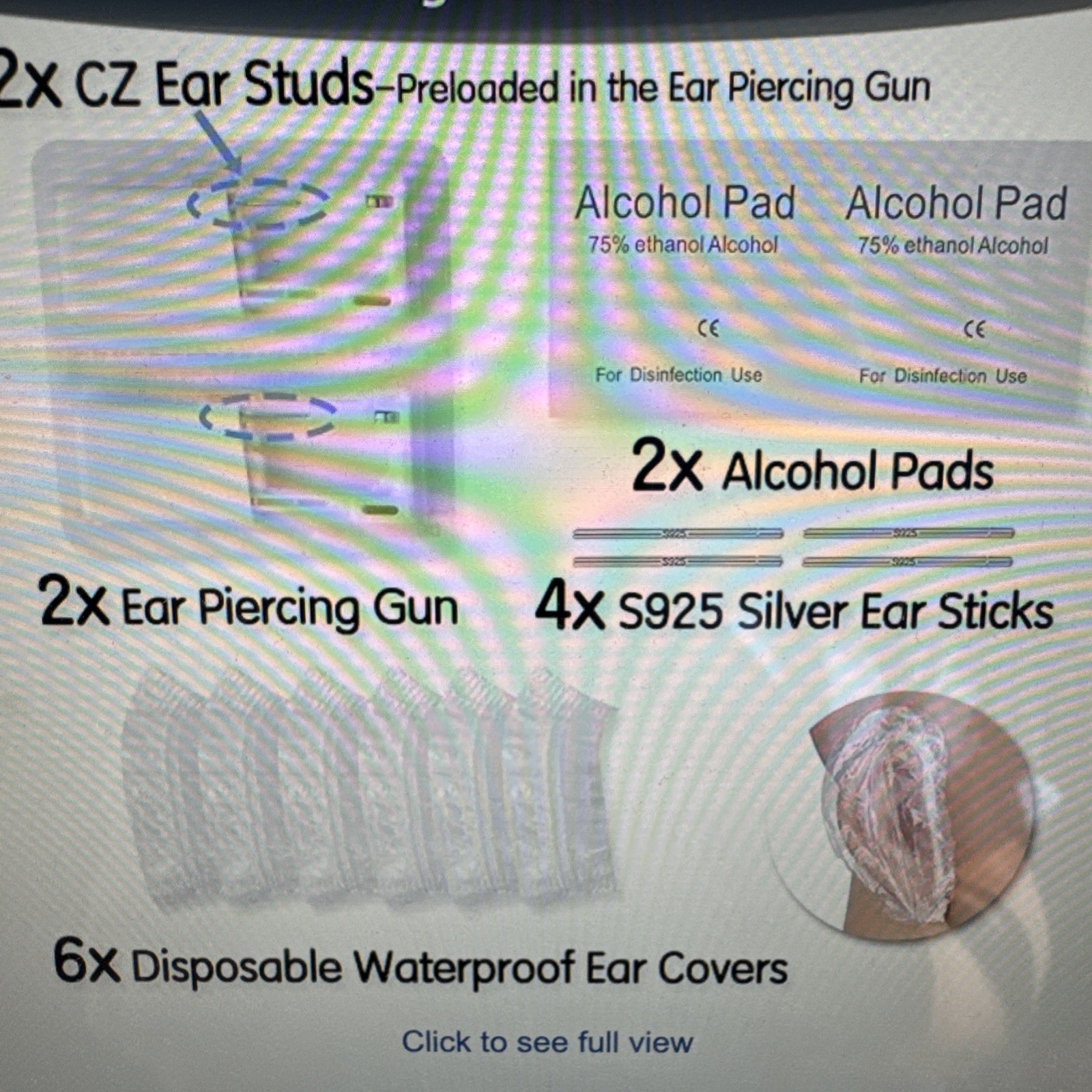 VitaCool Ear Piercing Kit Disposable Cartilage Gun 3mm, Gold