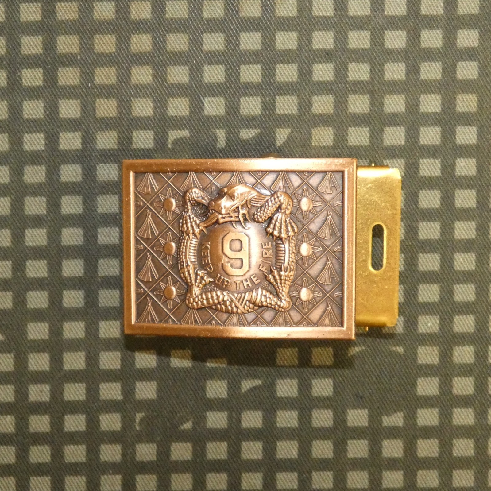 Original US Army 9th Infantry Regiment Brass Belt Buckle (US Made)